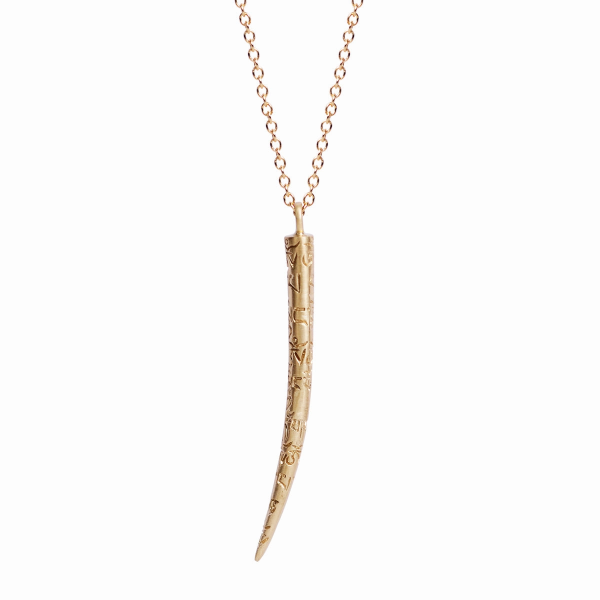 10K Gold Om & Love Totem Horn Pendant