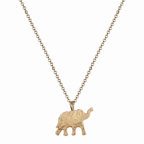 10K Gold Small Paisley Elephant Pendant