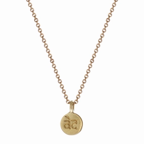 10K Gold Tiny 'Wisdom' Disc Pendant