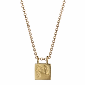 10K Gold Tiny Compassion Slate Pendant