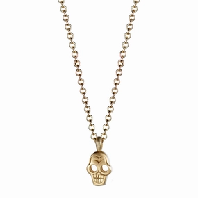 10K Gold Tiny Skull Pendant