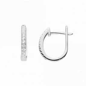 11mm Oval Zirconia Sterling Silver Hoop Earrings - Timeless Glamour