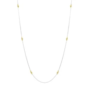 18ct White and Yellow Gold Diamond Long Necklet D