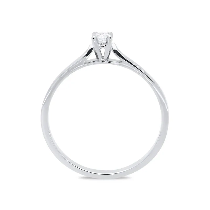 18ct White Gold 0.07ct Brilliant Cut Diamond Solitaire Ring
