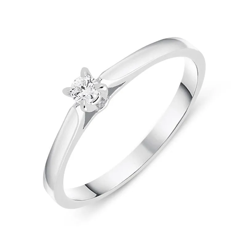 18ct White Gold 0.07ct Brilliant Cut Diamond Solitaire Ring