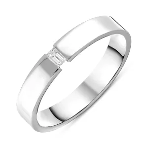 18ct White Gold 0.12ct Diamond 4mm Wedding Band