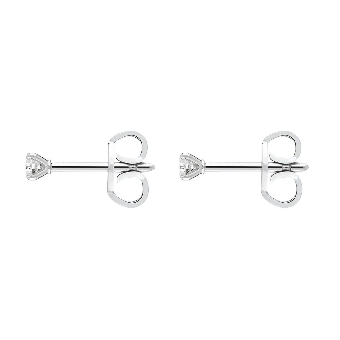 18ct White Gold 0.14ct Diamond Claw Set Solitaire Stud Earrings