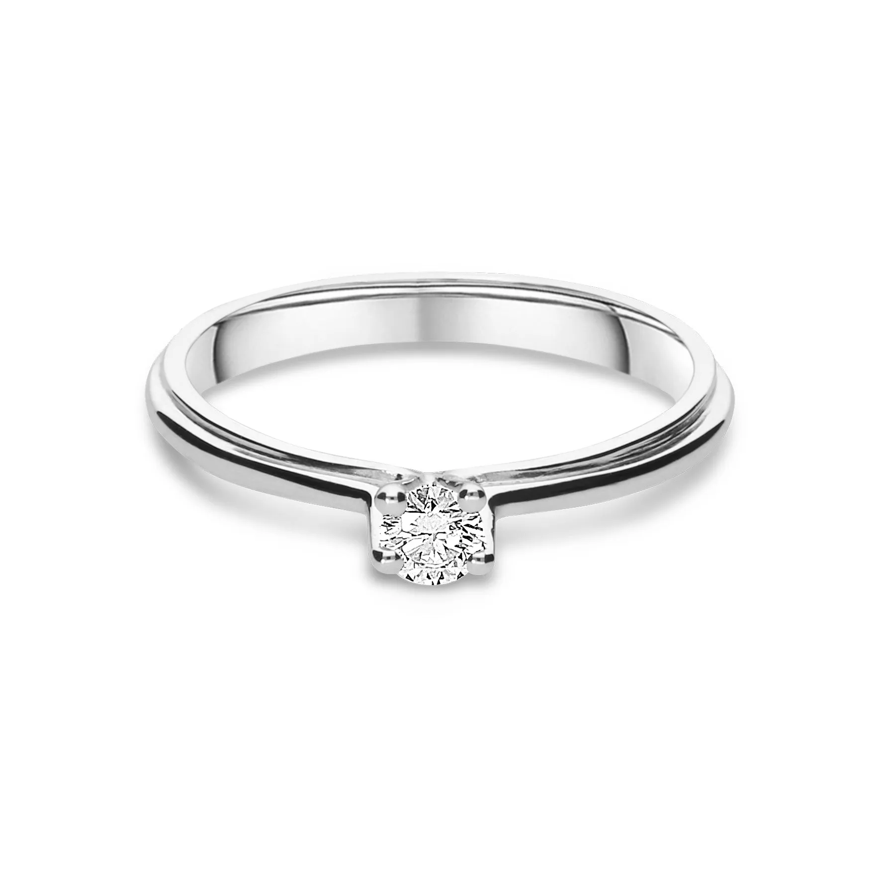 18ct White Gold 0.15ct Diamond Brilliant Cut Solitaire Ring