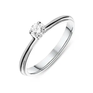 18ct White Gold 0.15ct Diamond Brilliant Cut Solitaire Ring