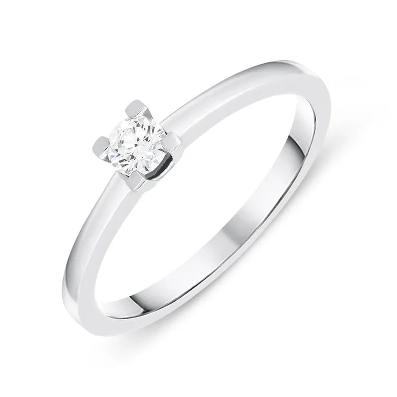 18ct White Gold 0.16ct Brilliant Cut Diamond Solitaire Ring