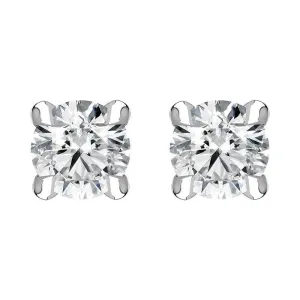 18ct White Gold 0.20ct Diamond Claw Set Solitaire Stud Earrings