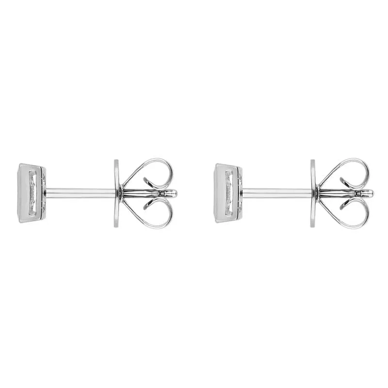 18ct White Gold 0.20ct Diamond Princess Cut Square Stud Earrings