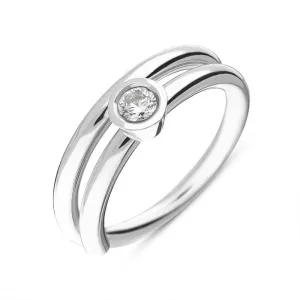 18ct White Gold 0.21ct Diamond Tube Set Ring