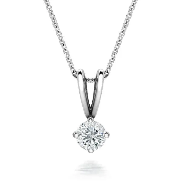 18ct White Gold 0.25ct Diamond Brilliant Cut Solitaire Necklace D