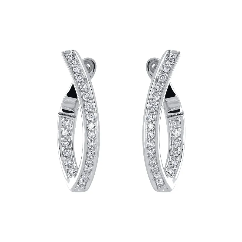 18ct White Gold 0.27ct Diamond Hoop Earrings
