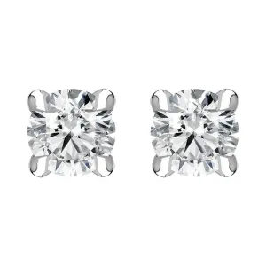 18ct White Gold 0.30ct Diamond Claw Set Solitaire Stud Earrings