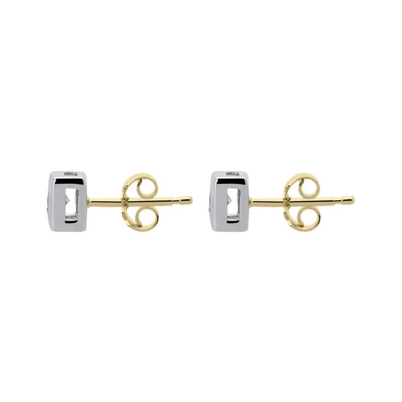 18ct White Gold 0.32ct Diamond Princess Cut Solitaire Stud Earrings
