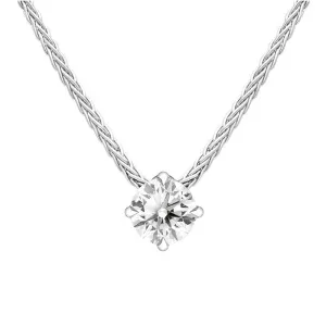 18ct White Gold 0.40ct Diamond Brilliant Cut Solitaire Necklace