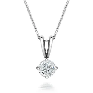18ct White Gold 0.40ct Diamond Brilliant Cut Solitaire Necklace