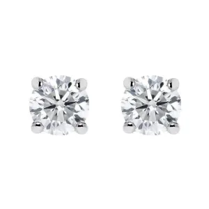 18ct White Gold 0.40ct Diamond Claw Set Solitaire Stud Earrings