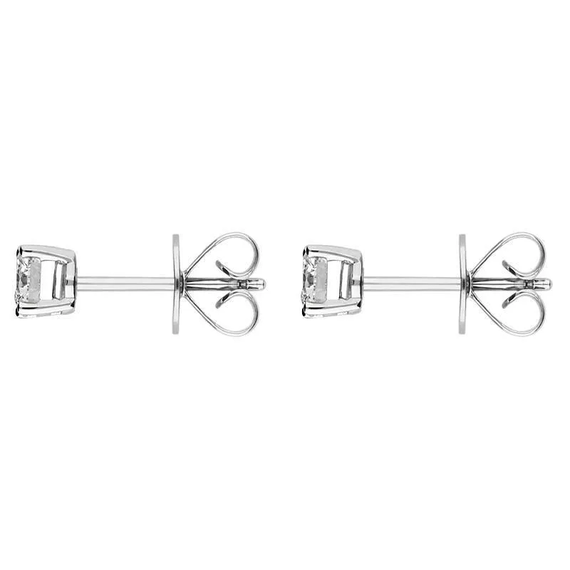 18ct White Gold 0.40ct Diamond Claw Set Solitaire Stud Earrings