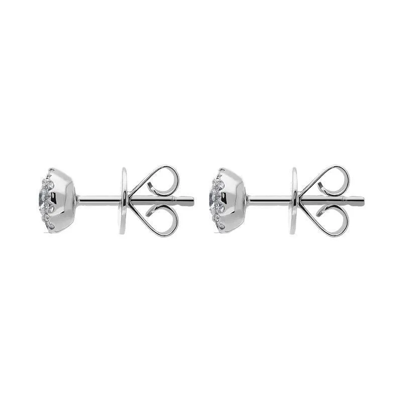 18ct White Gold 0.44ct Diamond Halo Stud Earrings