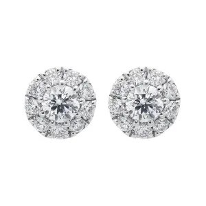 18ct White Gold 0.44ct Diamond Halo Stud Earrings