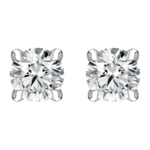 18ct White Gold 0.50ct Diamond Claw Set Solitaire Stud Earrings