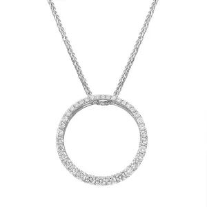 18ct White Gold 0.51ct Diamond Open Circle Necklace