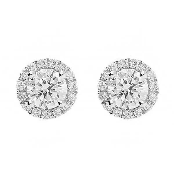 18ct White Gold 0.51ct Diamond Pave Stud Earrings
