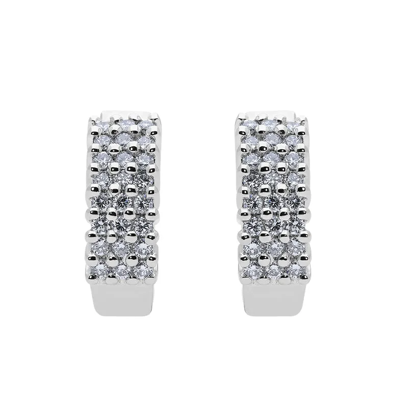 18ct White Gold 0.54ct Diamond Pave Hoop Earrings