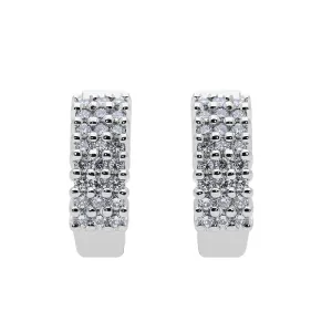 18ct White Gold 0.54ct Diamond Pave Hoop Earrings