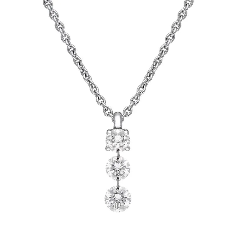18ct White Gold 0.55ct Diamond Cascading Drop Necklace