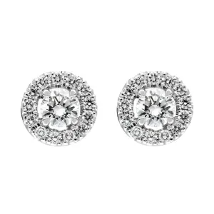 18ct White Gold 0.55ct Diamond Round Cluster Stud Earrings