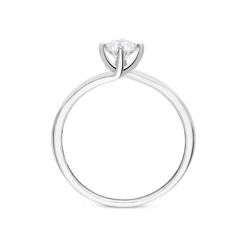 18ct White Gold 0.55ct Diamond Shoulder Solitaire Ring