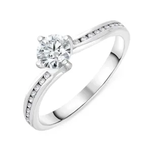 18ct White Gold 0.55ct Diamond Shoulder Solitaire Ring