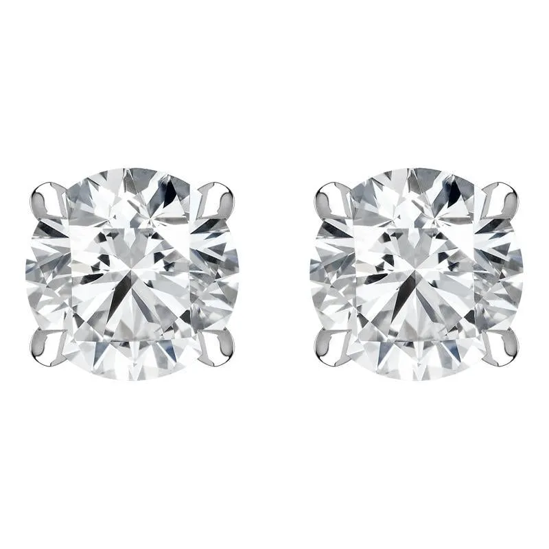 18ct White Gold 0.60ct Brilliant Cut Diamond Solitaire Stud Earrings