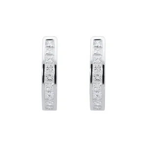 18ct White Gold 0.70ct Diamond Huggie Hoop Earrings