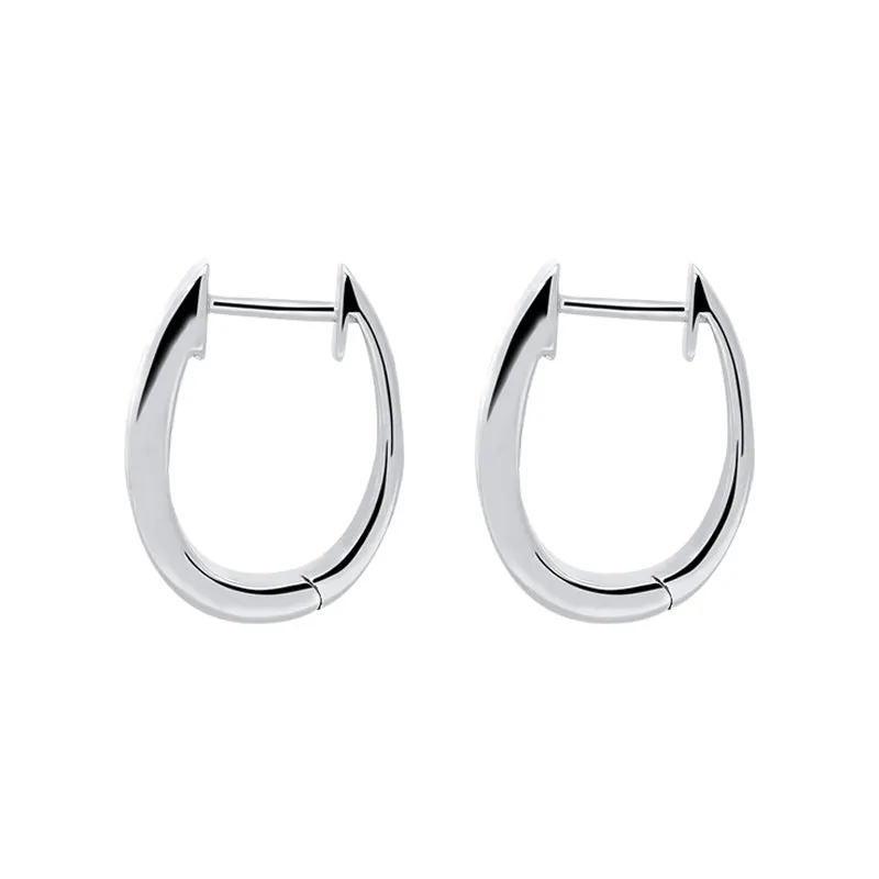 18ct White Gold 0.70ct Diamond Huggie Hoop Earrings