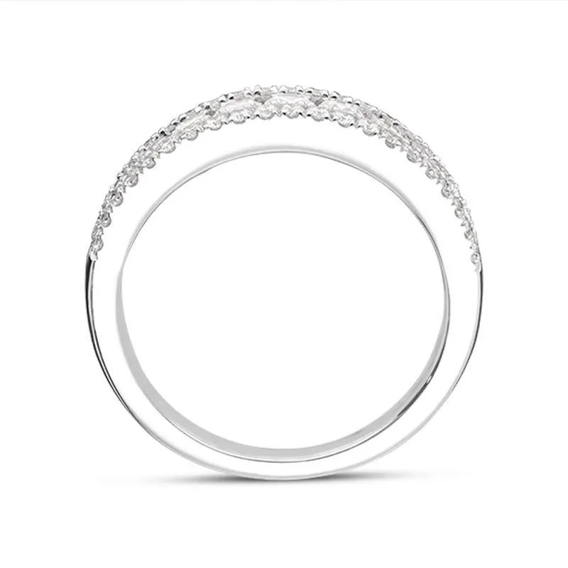 18ct White Gold 0.77ct Diamond Cluster Eternity Ring