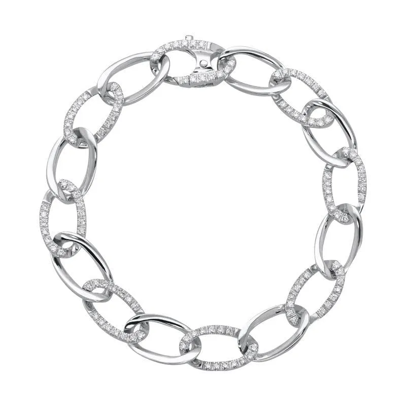 18ct White Gold 0.94ct Diamond Chain Bracelet