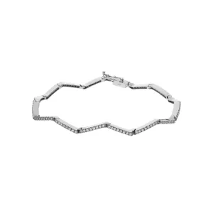 18ct White Gold 1.01 Carat Diamond ZigZag Bracelet