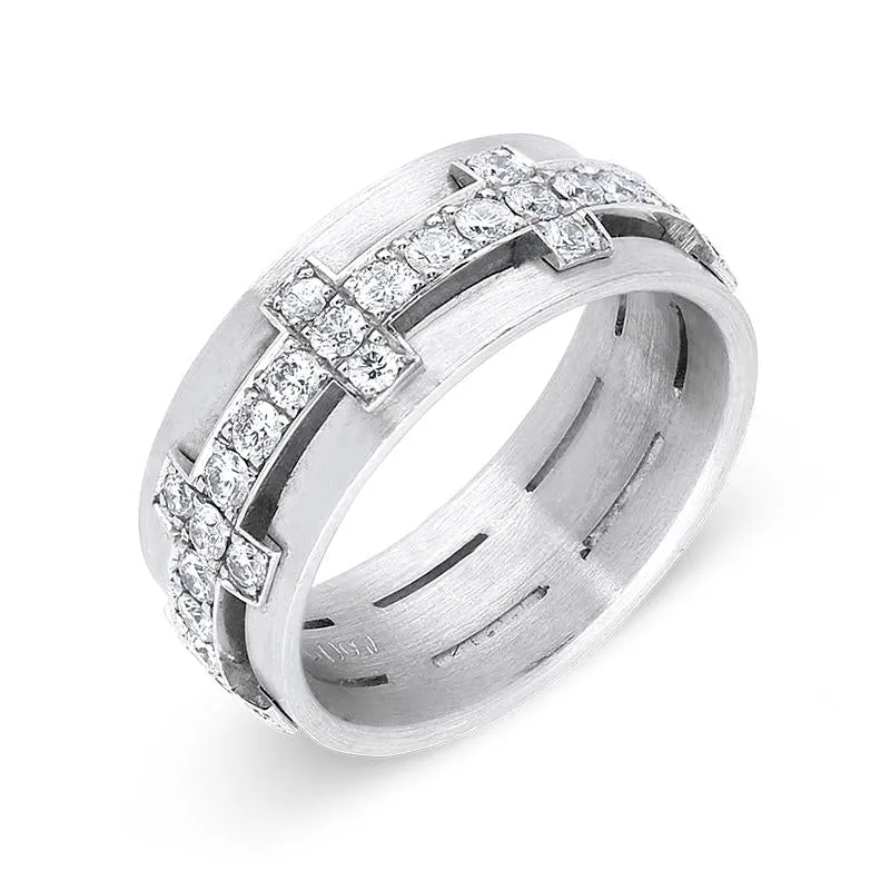 18ct White Gold 1.04ct Diamond Band Ring D