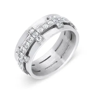 18ct White Gold 1.04ct Diamond Band Ring D