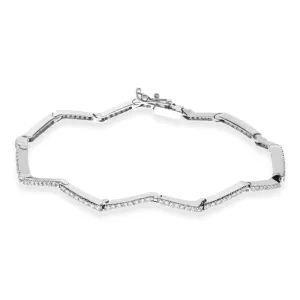 18ct White Gold 1.09ct Diamond Diagonal Tennis Bracelet D