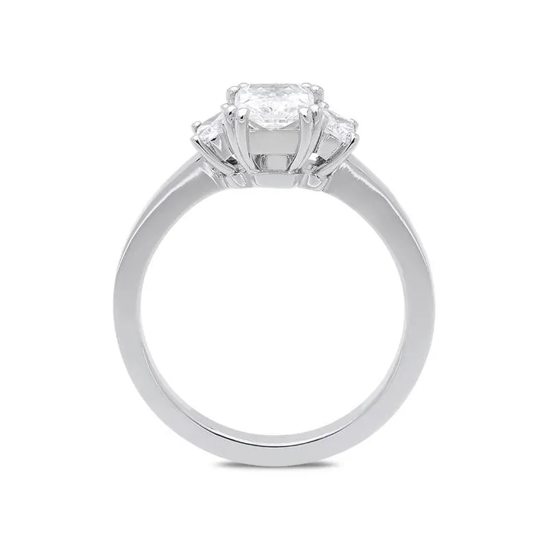 18ct White Gold 1.31ct Diamond Trilogy Ring D