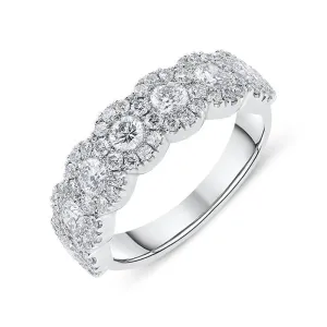 18ct White Gold 1.61ct Diamond Brilliant Cut Cluster Ring