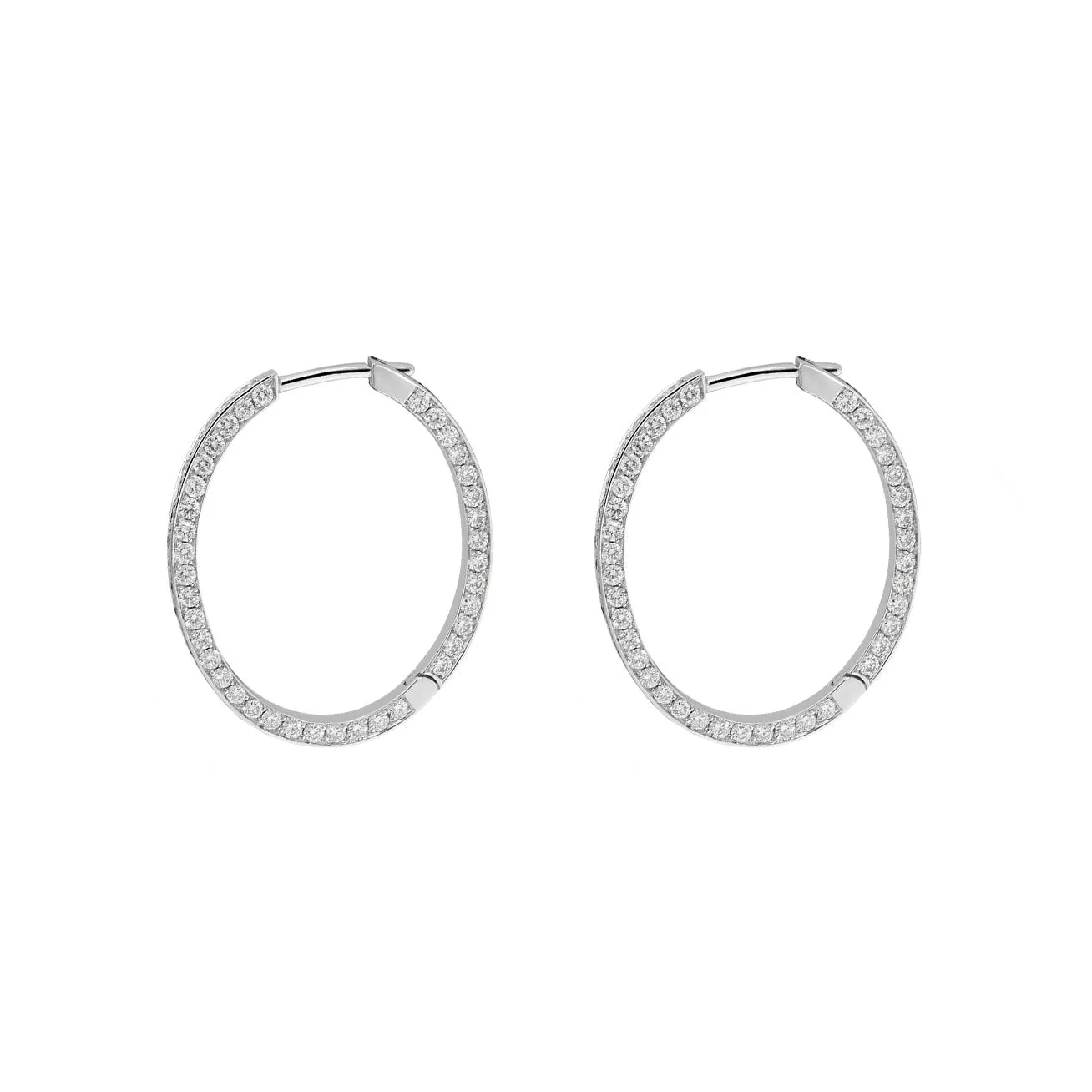 18ct White Gold 1.94ct Diamond Hoop Earrings