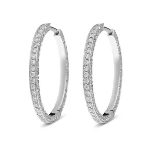 18ct White Gold 1.94ct Diamond Hoop Earrings