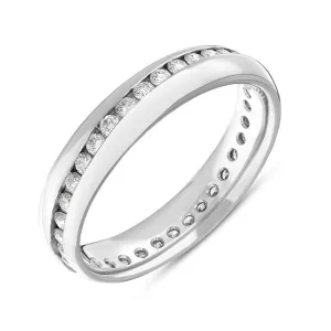 18ct White Gold 4mm 0.57ct Diamond Wedding Ring D